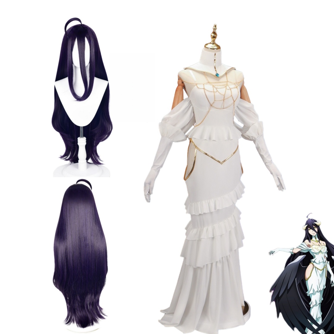 Anime Cosplay Costumes - Overlord Arubedo Pure-White Devil Albedo Cosplay